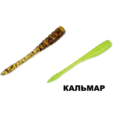 Силиконовая приманка Crazy Fish Tipsy 1.2" 69-30-6/68-6 кальмар цв. chartreuse (шартрез)/ цв. black/red watermelon (чёрн/красн. арбуз)