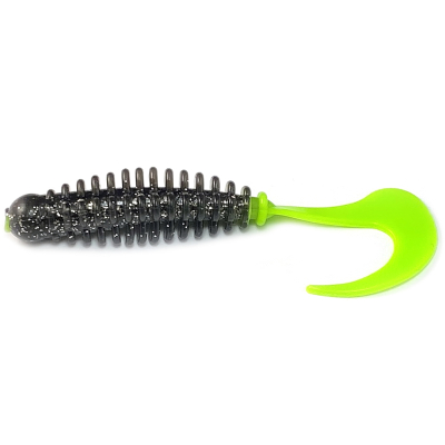 Силиконовая приманка Boroda Baits Phantom 70 mm ЧЕРНЫЙ/ШАРТРЕЗ (Black/Chartreuse)