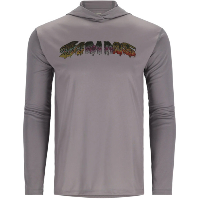 Термофутболка Simms Tech Hoody - Artist Series, Steel/Trout Drip, XL