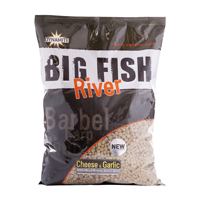Пеллетс Dynamite Baits Big Fish River Pellets Cheese & Garlic 4/6/8 мм. 1.8кг. (DY1367)