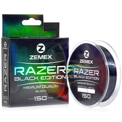 Монофильная леска Zemex Razer Black Edition 150m black - d 0.234 mm, 5.2 kg