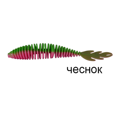 Мягкая приманка MF_pro Ribs swim 3.15" - 8см. Green/Pink Чеснок