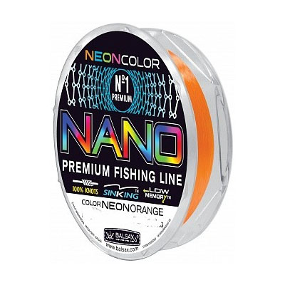 Леска Balsax Nano Neon Orange 50м 0,32мм