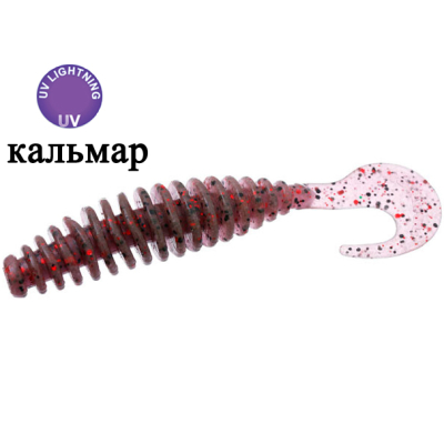 Мягкая приманка Flagman Crusher 4" цв. UV lilac 5pc squid