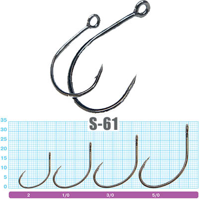 Одинарный крючок Owner S-61BC 51576 № 3/0