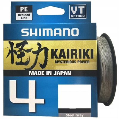 Леска плетёная SHIMANO Kairiki 4 PE 150 м серая 0.28 мм 26 кг