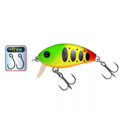 Воблер "Sprut" Rini Crank Major 36F (Floating/36mm/3,5g/0,1-0,3m/PPJ1) + Два Одинарных Крючка