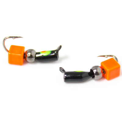 Мормышка Гвоздик №2 (бч)+ куб апельсинка/шар блэкникель(0,54)