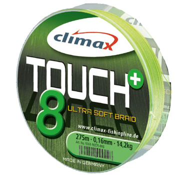 Плетёный шнур Climax Touch 8 Plus Braid 135м 0.20мм 19кг/41lb (шартрез)