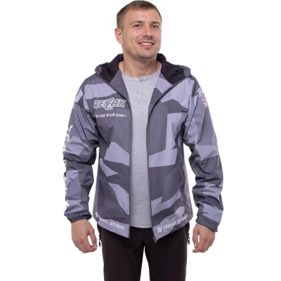 Ветровка мембранная Relax Серая Камо р-р 3XL