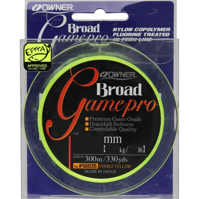 Леска Owner Broad Game Pro Yellow 300м 0,32мм 6,3кг