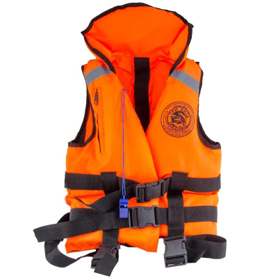 Жилет спасательный Mednovtex до 50кг детский с подголовником оранжевый