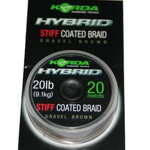 Поводковый материал Korda Hybrid Stiff Gravel Brown 20lb 20м KHY2