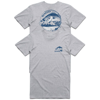 Футболка Simms Bass Bend T-Shirt, L, Grey Heather