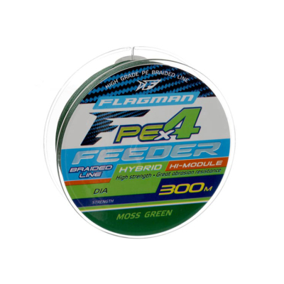 Шнур Flagman PE Hybrid X4 Feeder Moss Green 300м 0,14мм 7,7кг