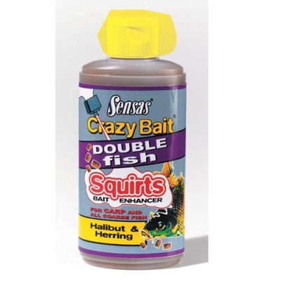 Ароматизатор Sensas Crazy Bait Squirts Double Fish Halibut 0.25л