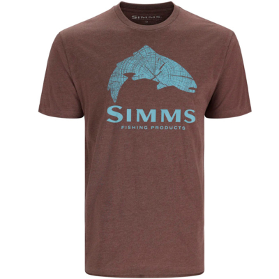 Футболка Simms Wood Trout Fill T-Shirt, Brown Heather, XXL
