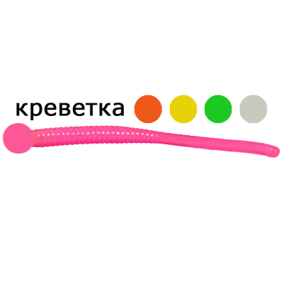 Мягкая приманка MicroFishing Egg Worm 2.25" - 10шт. Розовый Креветка