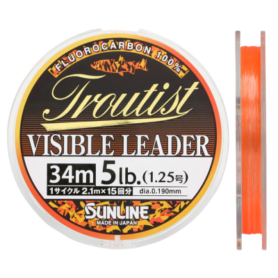 Леска флюорокарбоновая Sunline Troutist Visible Leader 34m #1/4lb