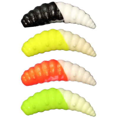 Силиконовая приманка Zombie Dura Plus (Дура+) цвет mix4x2 (black/white, lemon/white, orange/white, chartreuse/white)  floating