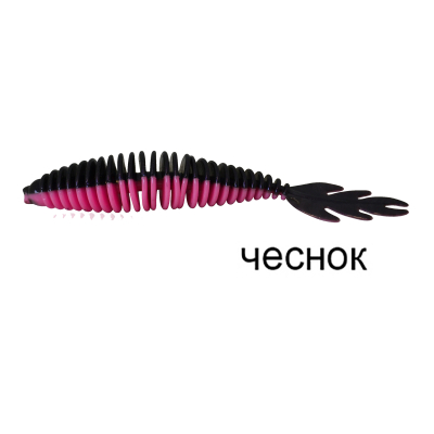 Мягкая приманка MF_pro Ribs swim 3.15" - 8см. Black/Pink Чеснок 