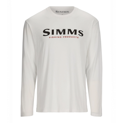 Футболка Simms Logo LS Shirt, White, L