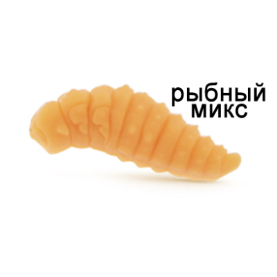 Силиконовая приманка Ojas Oks 32, Orange (fluo), 10шт/банка, аромат Рыбный микс