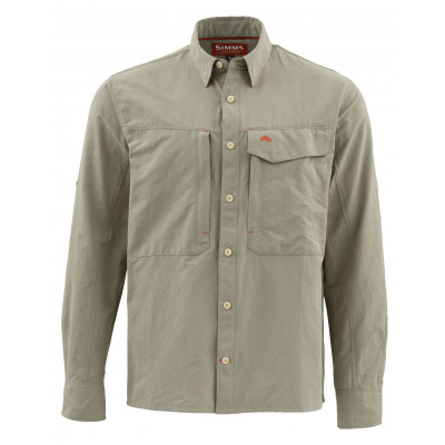 Рубашка Simms Guide LS Shirt - Solid, L, Dark Khaki