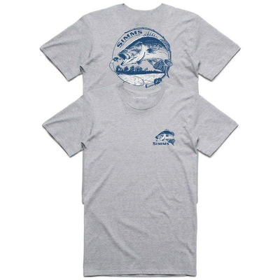 Футболка Simms Bass Bend T-Shirt, XXL, Grey Heather