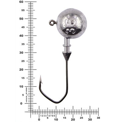 Мормыш Джиг не крашеный Шар 36 гр, кр-к VD-078 GNB-078-3/0-36(25)