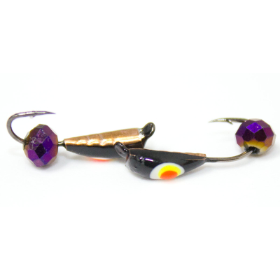 Мормышка Подёнка №2 (чм)+ диско фиолетовый(0,5)