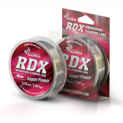 Леска монофильная Allvega RDX Universal 100м 0,18мм (3,95кг) прозрачная