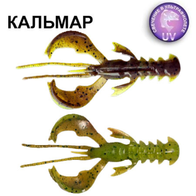 Силиконовая приманка Crazy Fish Nimble 4" 43-100-4d-6-V кальмар цв. chart swamp (шартрес болото)