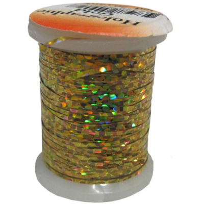 Голографический люрекс плоск. Veniard Holographic tinsel medium single reel Gold