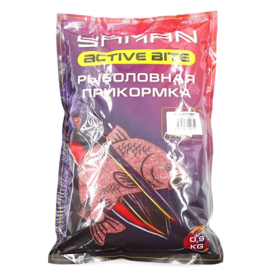 Прикормка Yaman Active Bite Карп (слива), цв. красный, 900 гр.