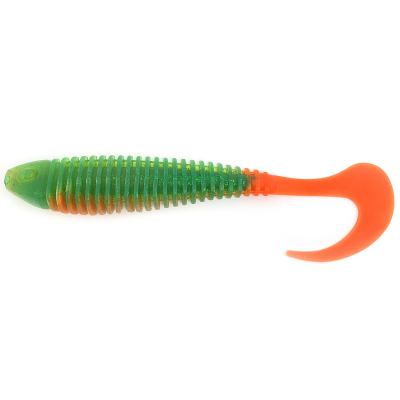 Силиконовая приманка Boroda Baits Shemaya TT 210 mm цв. ЗЕЛЁНЫЙ/ЯРКО-ОРАНЖЕВЫЙ (Green/Fire Orange)