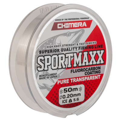 Леска Chimera SPORTMAXX Fluorocarbon Coating Pure Transparent 50m #0,14 мм