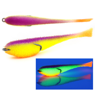 Мормыш Классическая Поролоновая рыбка с поджатым двойником 10 см, цв. 09, 3 шт/упак