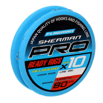 Готовые поводки Flagman Sherman Pro Allround Ready Rig 0,105mm, #16,80cm
