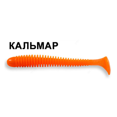 Силиконовая приманка Crazy Fish Vibro Worm 3,4" 12-8,5-64-6 кальмар цв. fluo orange (флуоресцентно-оранжевый)