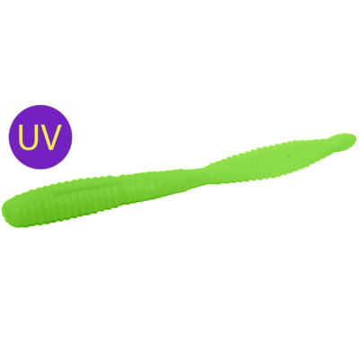 Силиконовая приманка Zombie ZWorm (Червь) цвет Green chartreuse (Зелёный шартрез) UV