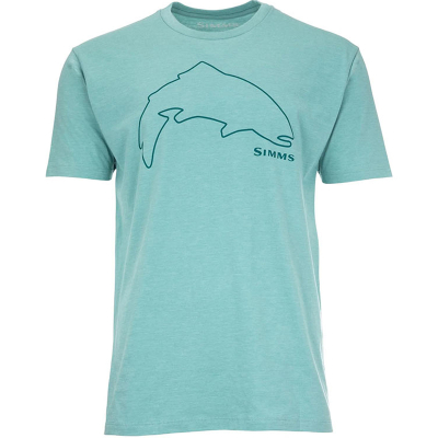 Футболка Simms Trout Outline T-Shirt, Oil Blue Heather, L