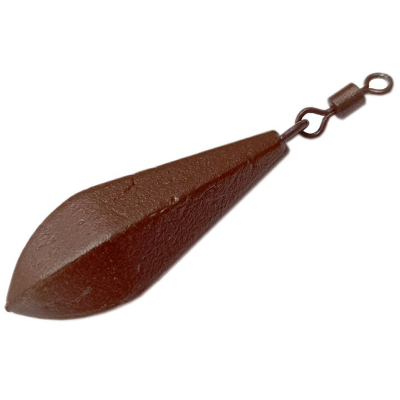 Грузило горизонт ушко вертлюг F-Fishing 130г brown 2шт ВР