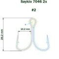 Крючки тройные Saikyo 7046 BN 2X № 2 (50шт)