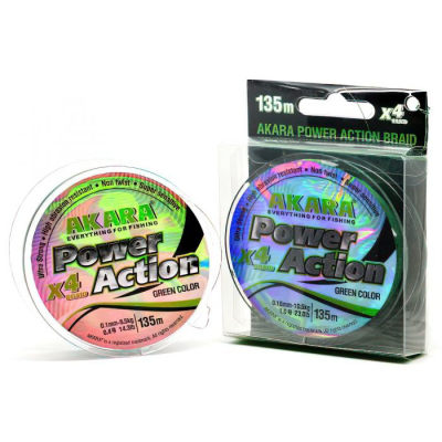 Шнур Akara Power Action X-4 Green 135 м 0,10