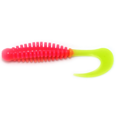 Силиконовая приманка Boroda Baits Phantom 70 mm ЯРКО-РОЗОВЫЙ/ШАРТРЕЗ (Acid Pink/Chartreuse)