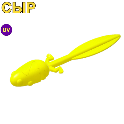 Силиконовая приманка Zombie Tadpole (Головастик) цвет лимон (lemon) UV, glow, slow sinking