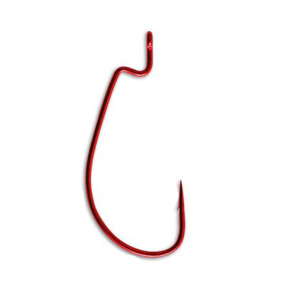 Крючок офсетный Vanfook WORM-55R Red №6/0, 4 pcs/pack