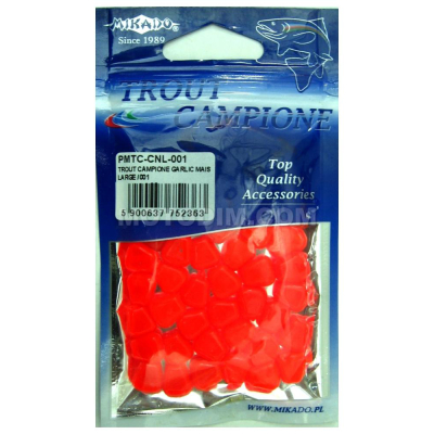 Кукуруза искусственная Mikado Trout Campione Corn Large / 001 (1уп.- 50шт., 18гр.) красная (PMTC-CNL-001)