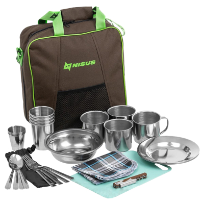 Набор для пикника на 4 персоны Nisus Picnic (N-PCB-4) коричневый
